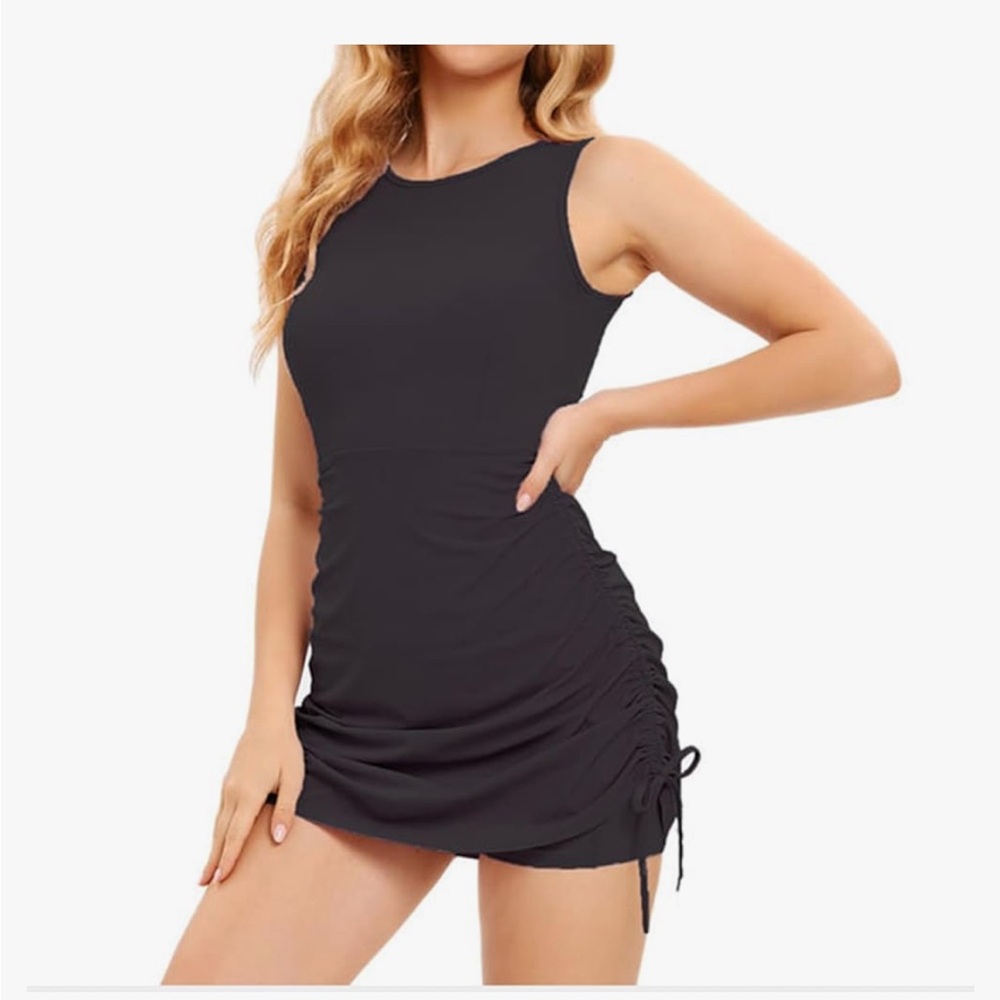 Ruched Drawstring Bodycon Mini Dress